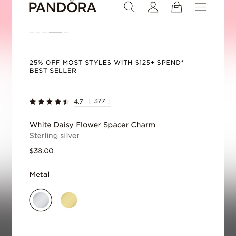 Pandora daisy charm - Picture 4 of 4